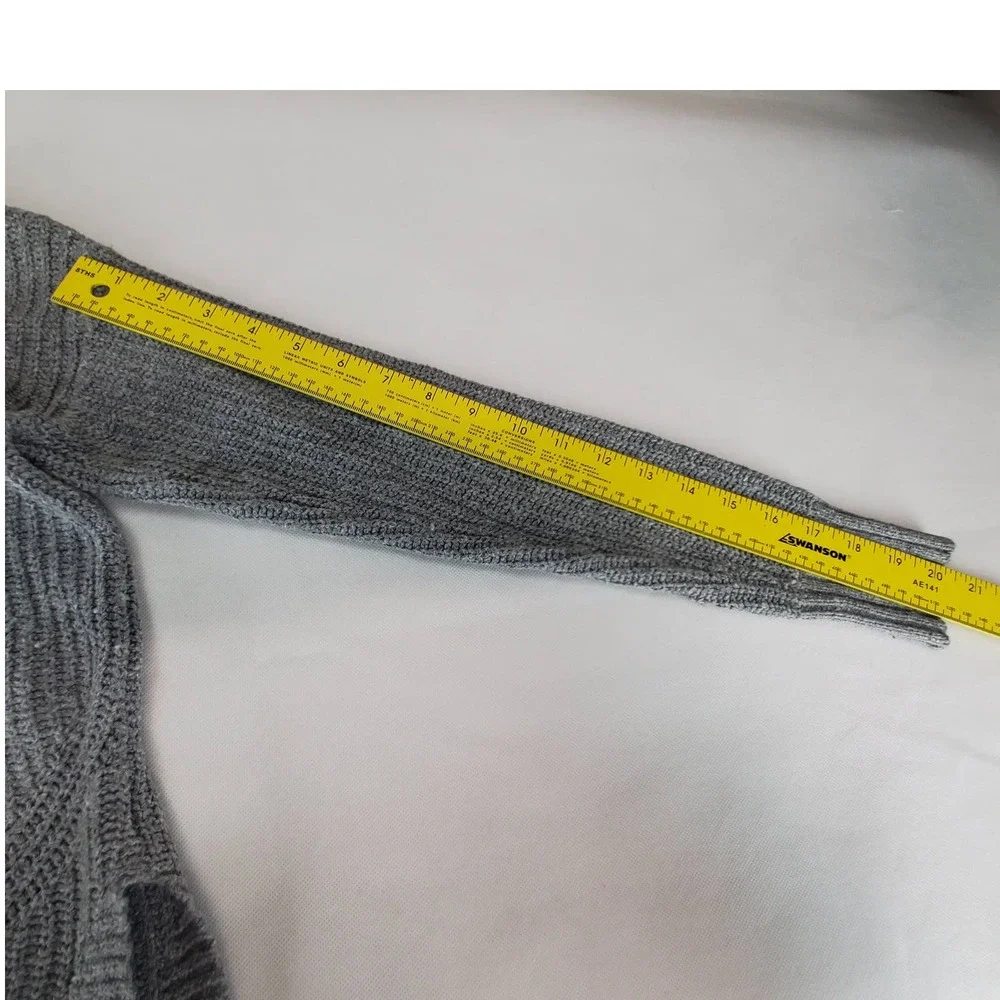 Toms Gray Ribbed Knit Gray Sweater Size XS Cotton Wool Blend Gorpcore Pullover